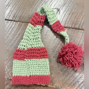 Festive Striped Kids Pom Pom Knit Hat